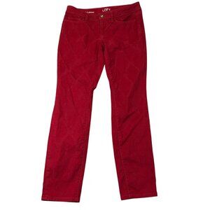 Ann Taylor Loft Womens Pants Size 27/4 P Modern Ankle Stretch Casual Travel Red